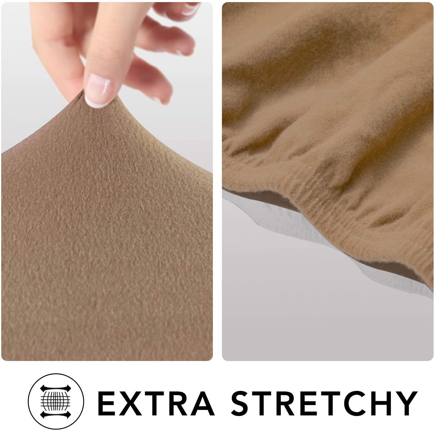 Super Stretch Chair Sofa Slipcover – Spandex Non Slip Soft Couch Sofa Cover, Washable Furniture Protector with Non Skid Foam and Elastic Bottom for Kids, Pets （Chair, Camel）