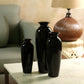 Set of 3 Black Ceramic Vases. Ideal Gift for Wedding or Special Occasions for Use in Home Office Decor Spa Aromatherapy Settings O9