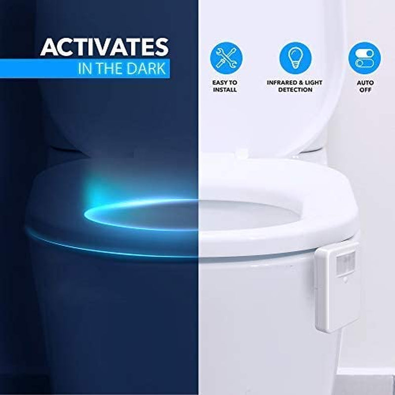 16-Color Toilet Night Light, Motion Sensor Activated Bathroom LED Bowl Nightlight, Unique & Funny Gifts Idea for Dad Teen Boy Kids Men Women, Cool Fun Gadgets for Stocking Stuffers