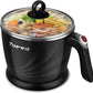 Electric Hot Pot Mini, 1.2 Liter Electric Cooker, Noodles Cooker, Electric Kettle with Multi-Function for Steam, Egg, Soup and Stew with Over-Heating Protection, Boil Dry Protection, Dual Power