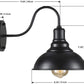 Farmhouse Wall Sconce,  Industrial Black Wall Sconces, Gooseneck Wall Sconces Lighting, Wall Mount Lamp Fixtures for Barn Porch Bathroom Bedroom Living Room (2 Pack)