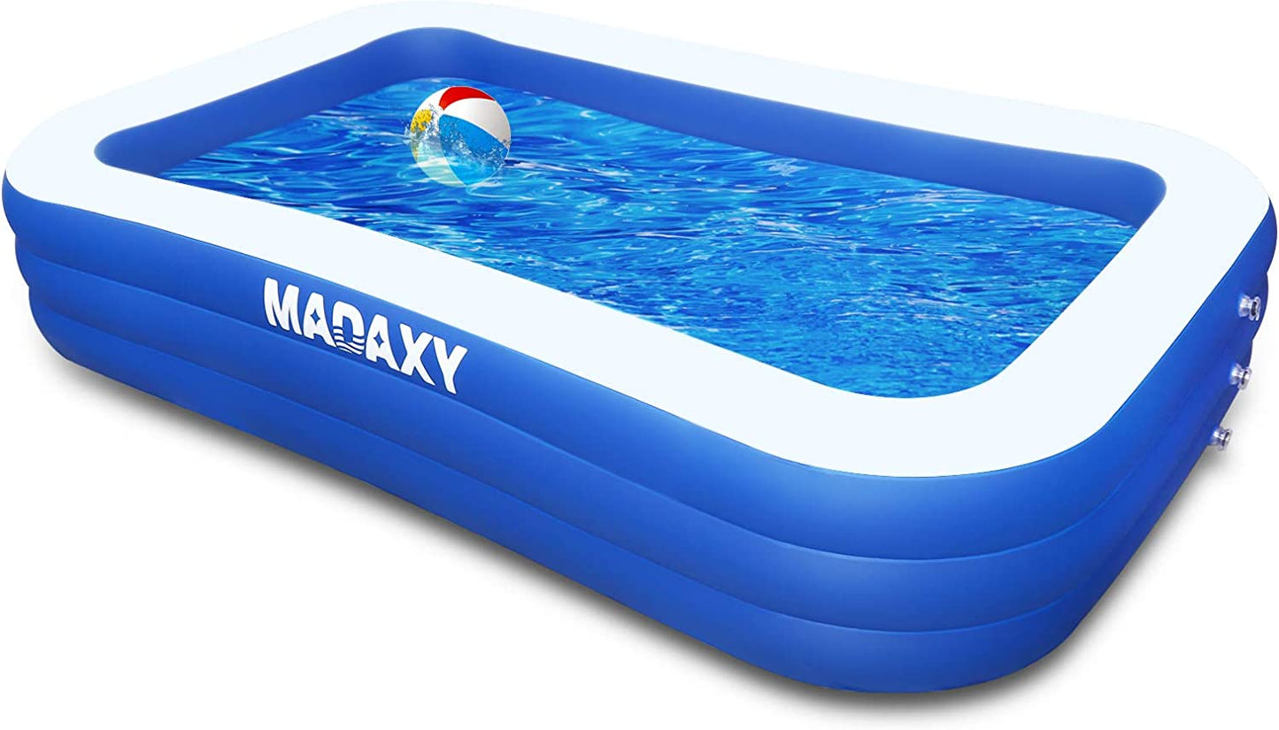 Inflatable Pool,  Swimming Pool for Kids and Adults, 120" X 72" X 22" Oversized Thickened Family Inflatable Pool for Kids, Toddlers, Adults, Outdoor, Garden, Backyard, Summer Water Party