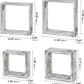 J JACKCUBE DESIGN Floating Hanging Square Shelves Wall Mounted Rustic Wood Cube Display Shelf Shadow Boxes Decorative Boho Home Décor for Living Room, Bedroom, Office, Set of 4 (White) - MK571C