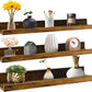 Giftgarden 24 Inch Floating Shelves Wall Mounted Set of 3, Rustic Large Wall Shelves Picture Ledge Shelf for Bedroom Living Room Bathroom Kitchen, 3 Different Sizes
