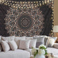 Black Mandala Tapestry Wall Hanging Psychedelic Wall Tapestry Aesthetic Indian Hippie Wall Decor Bohemian Wall Art Boho Home Decoration for Bedroom,Living Room,Dorm