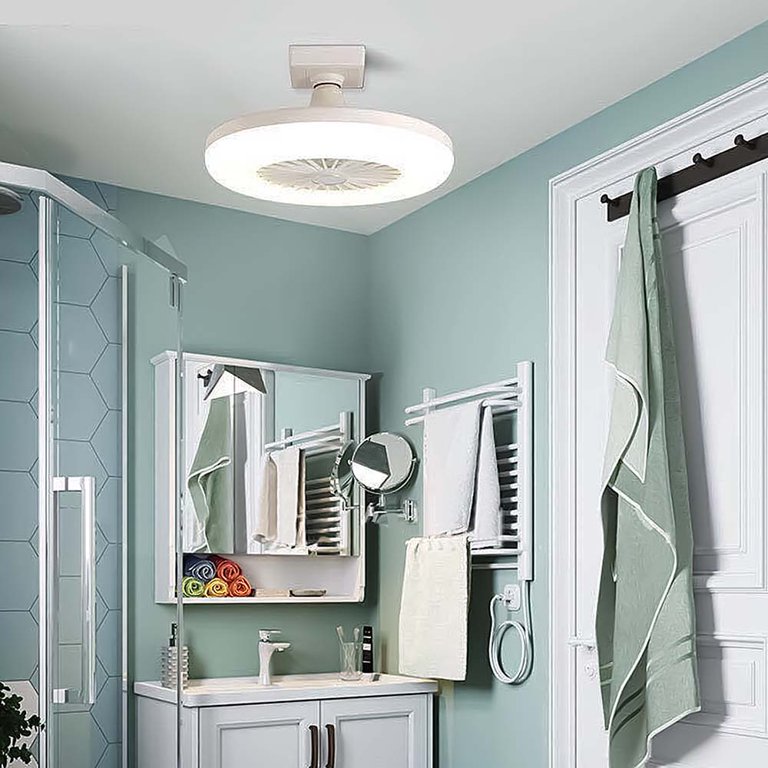 RKSTN Modern Ceiling Fan With Light Low Profile Ceiling Fan LED Dimmable With Light Kit Lamp E27 Lamp Holder For Bedroom Bathroom Indoor Ceiling Fan