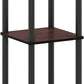 Turn-N-Tube End Table Corner Shelves, Set of 2, Dark Cherry/Black