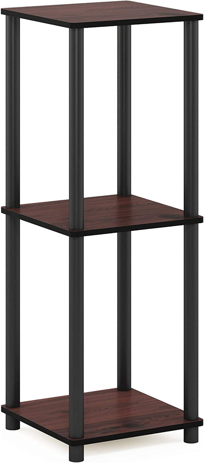 Turn-N-Tube End Table Corner Shelves, Set of 2, Dark Cherry/Black