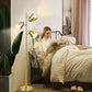 DLLT Modern Floor Lamp, 3-Light Reading Standing Tree Lamp with Adjustable Metal Heads, Brass Tall LED Lighting for Living Room, Bedroom, Study Room, Office, E26 Base (Bulbs Include)