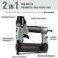 Pneumatic Brad Nailer,  2 in 1 Nail Gun Staple Gun Fires 18 Gauge 2 Inch Brad Nails and Crown 1-5/8 Inch Staples with Carrying Case and Safety Glasses