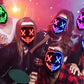 Halloween Mask, LED Light up Purge Mask, Purge Mask Costume,Halloween Masks Costume for Men Women Kids