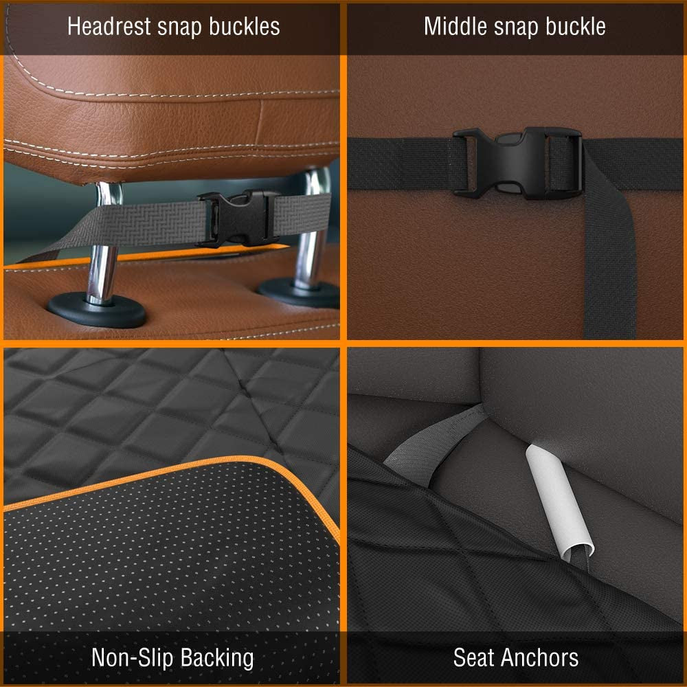 Front Seat Dog Cover, Durable Protector against Mud & Fur Waterproof, Scratch Proof & Nonslip Seat Pet Cover - Dog Car Seat Cover for Front Seat with Safety Anchors for Cars, Trucks & Suvs