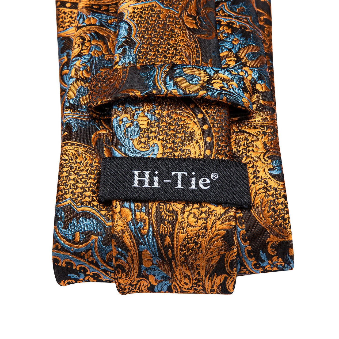 Extra Long Mens Tie 100% Silk Brown Floral Paisley Necktie Set Wedding US