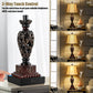 Traditional Touch Table Lamps Set of 2, Vintage Rustic Bedside Nightstand Lamps with 2 USB Ports, Farmhouse Retro Table Lamps for Living Room Bedroom, E26 Bulbs Included
