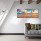 Sunrise Beach Canvas Wall Art, Baiyun Ocean Landscape Poster Framed, Canvas Painting Printing Picture for Home Bedroom Bathroom,12" X 16" X 3 PCS