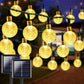 LORRYTE 2-Pack 100 LED 64FT Crystal Globe Solar String Lights Outdoor, Waterproof Solar Outdoor Lights with 8 Lighting Modes, Solar Globe Lights for Garden Tree Patio Party Christmas (Warm White)