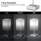Touch Control Bedside Lamp, USB Table Lamp with 4 Bulbs,3 Way Dimmable Nightstand Lamp with 2 USB Ports & AC Outlet, Touch Desk Lamps for Bedrooms Living Room, Small Table Lamp, White Fabric Shade