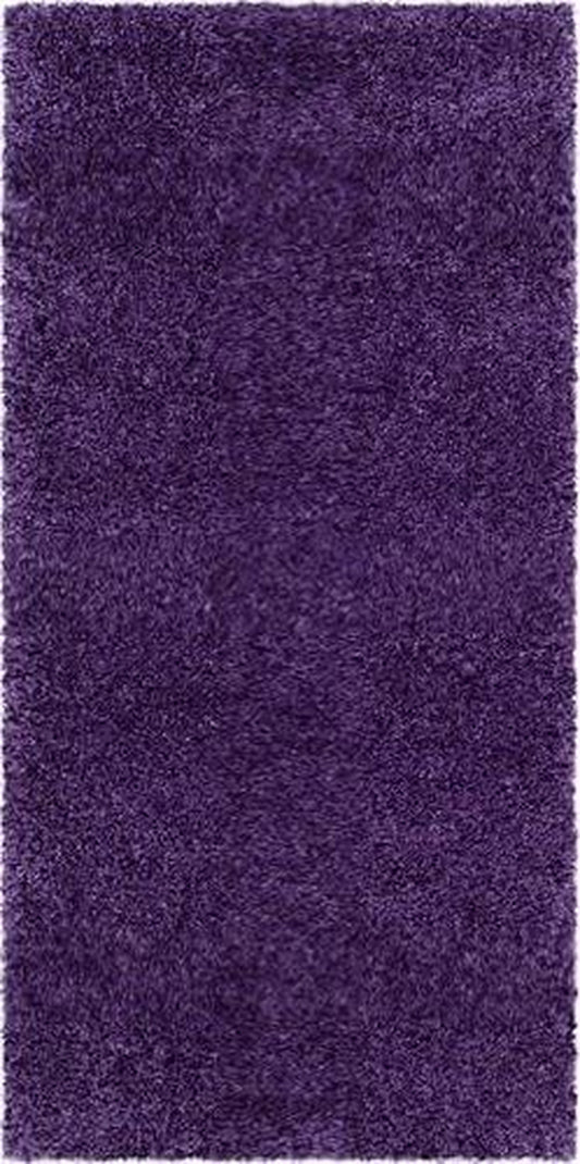 Milan Shag Collection 3' X 5' Purple SG180 Solid Non-Shedding Living Room Bedroom Dining Room Entryway Plush 2-Inch Thick Area Rug