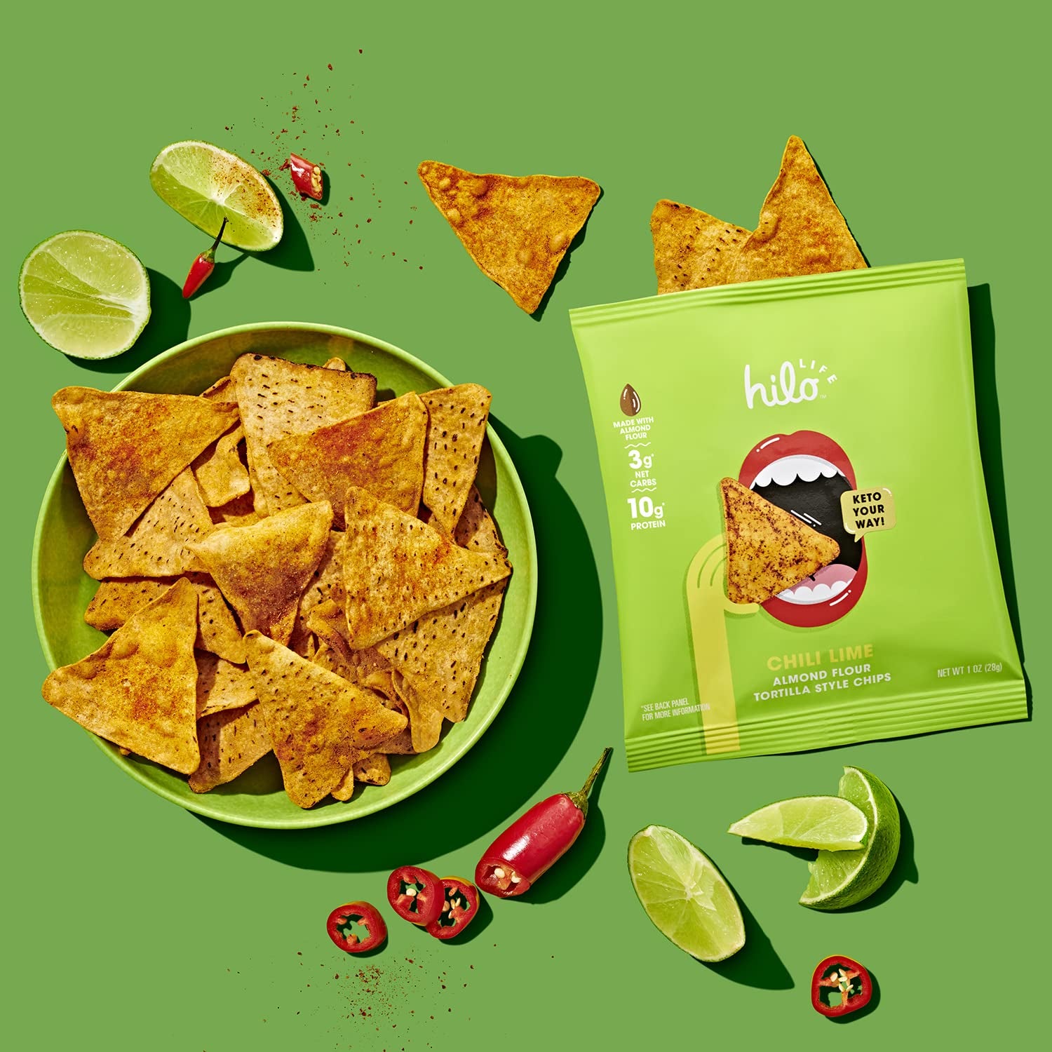 Low Carb Keto Friendly Tortilla Chip Snack Bags, Bold Variety Pack, 12 Count
