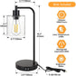 2-Pack Industrial Touch Control Table Lamp, 3 Way Dimmable 2 USB Charging Ports Bedside Nightstand Reading Lamp with Clear Glass Shade, 6W 2700K LED Bulb for Bedroom, Living Room
