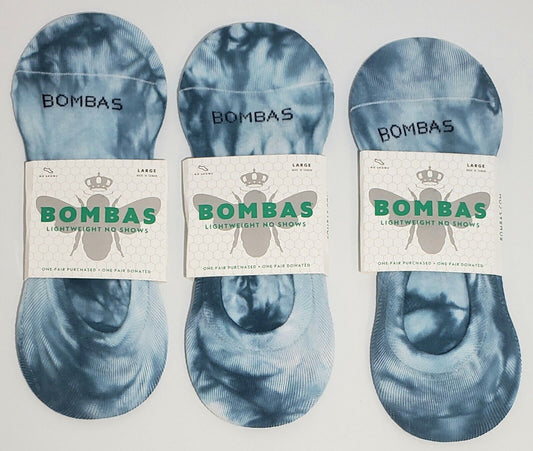 3 Pack Bombas Women'S Lightweight Tie Dye No Show Socks - Dark Blue