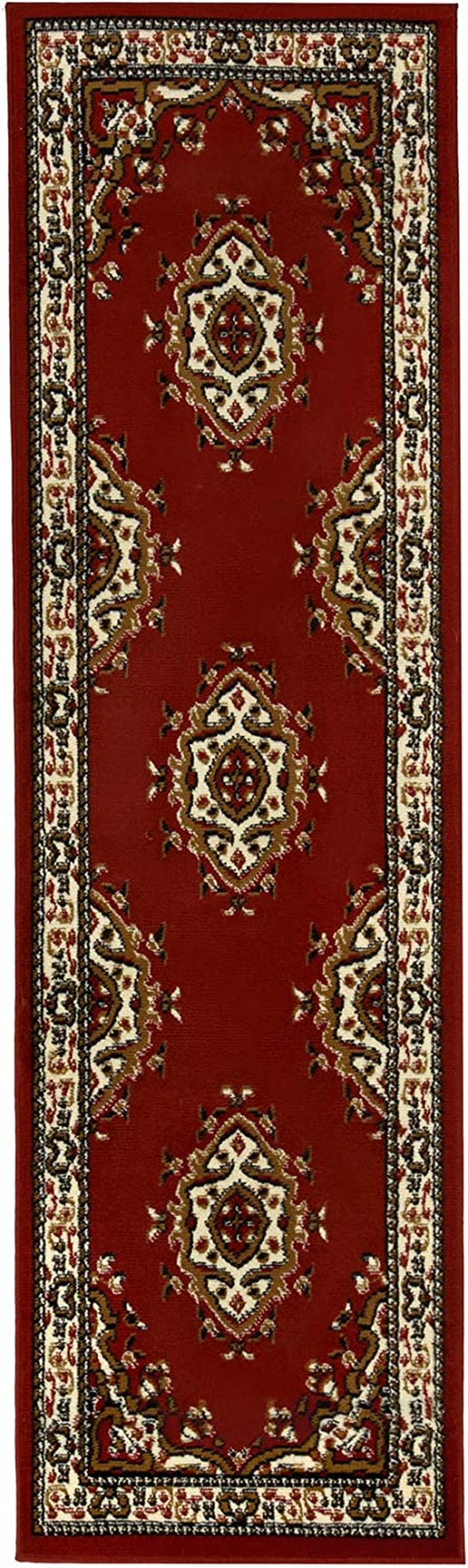 Kashan King Collection Himalayas Oriental Polypropylene Indoor Area Rug Runner (Maroon/Beige, 2' X 7')