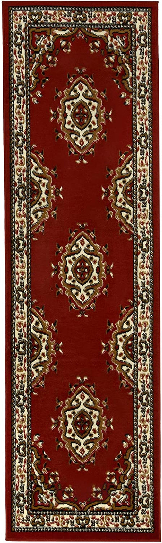 Kashan King Collection Himalayas Oriental Polypropylene Indoor Area Rug Runner (Maroon/Beige, 2' X 7')