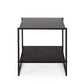 Zinus Dane 20” Black Frame Side Table, Red black wood grain