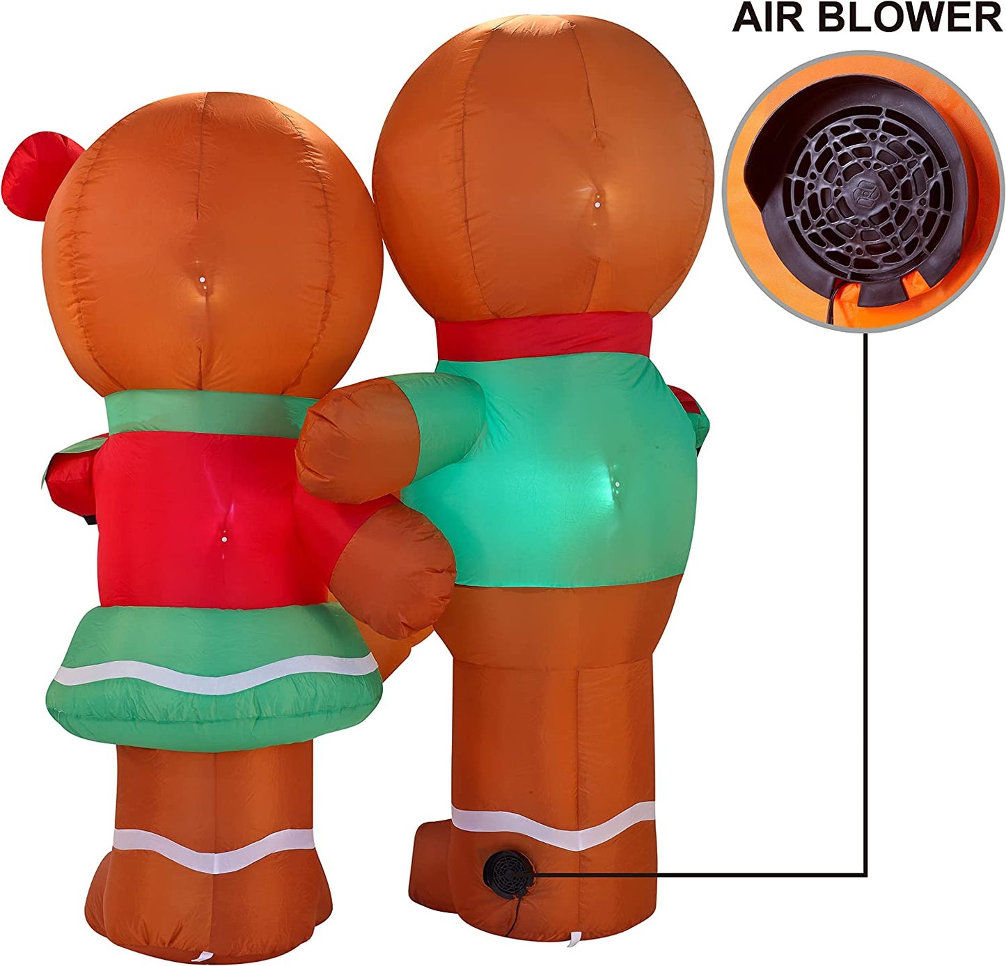 Christmas Inflatables Outdoor Decorations, 6 FT Inflatable Gingerman Couple with Build-In Blow up Inflatables for Christmas Party Indoor, Outdoor, Yard, Garden, Lawn Winter Decorations