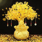Feng Shui Citrine/Yellow Crytal Money Tree with Chinese Dragon Pots