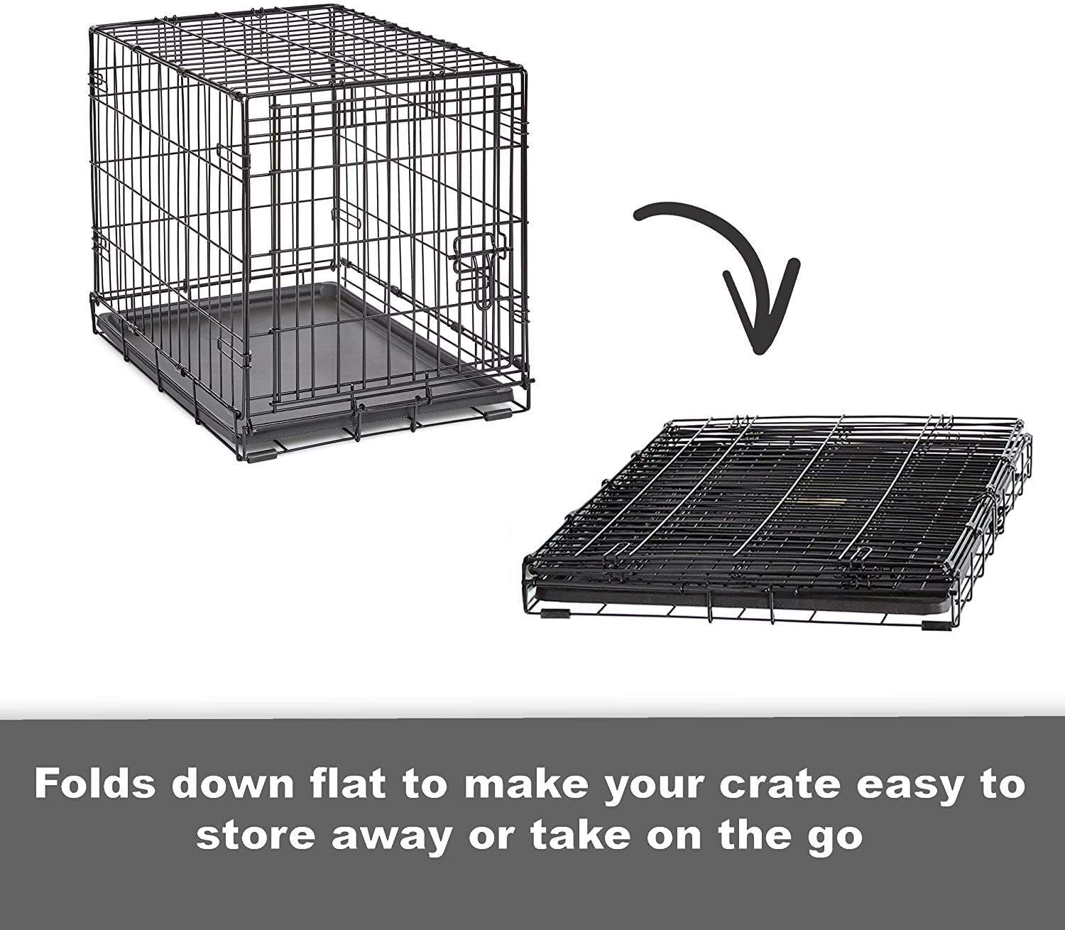 Newly Enhanced Single & Double Door New World Dog Crate, Includes Leak-Proof Pan, Floor Protecting Feet, & New Patented Features