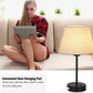 Table Lamp, Bedside Lamp Set of 2 with Dual USB Charging Ports, Modern Nightstand Light Perfect for Bedroom, Living Room, Study Room