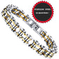 Motorcycle Stainless Steel Bike Biker Silver Gold Love Womens Men Bracelet 12Mm