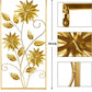 Gold Wall Sculptures, 39 Inch Golden Rectangular Metal Wall Decor with Frame, Gold Metal Flower Wall Art Sculpture for Living Room, Bedroom, Office, Study, Large (Golden-1 Pack)
