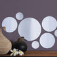 Wall Mount Mirror Set of 7 round Glass Bathroom Mirrors Home Decor Variable Size