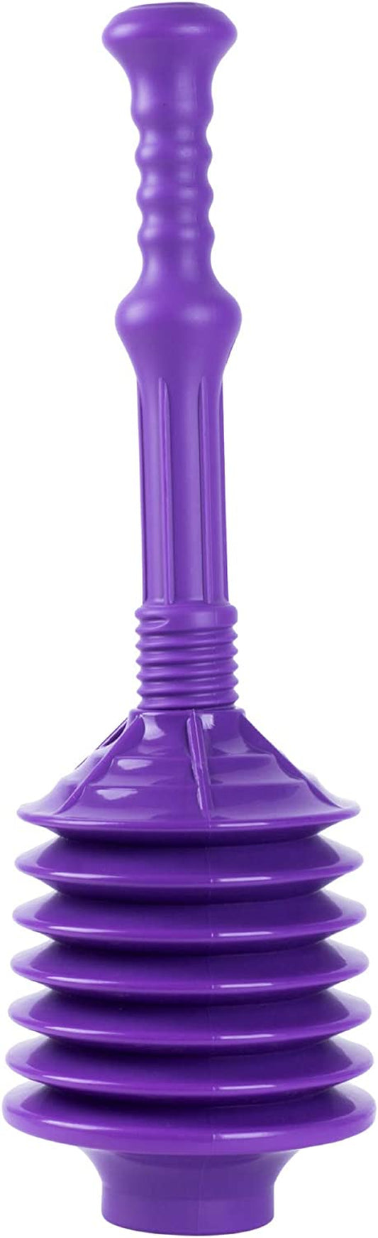 Professional Bellows Accordion Toilet Plunger, Thrust Plunge Removes Heavy Duty Clogs from Clogged Bathroom Toilets, Power Plungers, Jackson Parent (Purple)