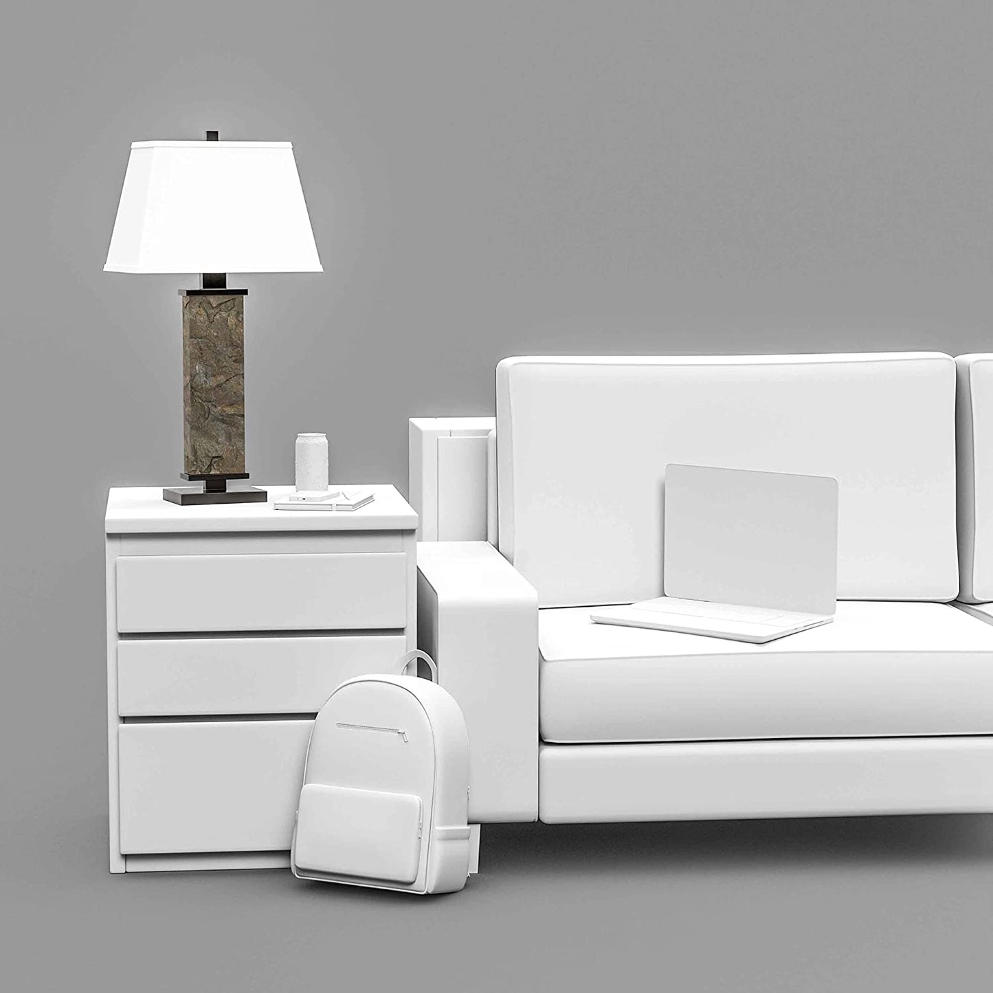 21037SL Hanover Table Lamps, 29 Inch Height, 15 Inch Width, 9.5 Inch Depth, Natural Slate