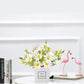 Artificial Flowers, Daisy Flower with Vase Silky Artificial Daisies Bouquet Fake Plant Bonsai for Home Office Wedding Decoration, Table Centerpieces Arrangement, Windowsill Decor