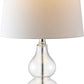 Lighting Collection Brisor Clear/ Chrome Double Gourd 22-Inch Bedroom Living Room Home Office Desk Nightstand Table Lamp Set of 2 (LED Bulbs Included)
