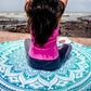 Tealtastic Mandala round Tapestry Hippie Indian Mandala Beach Roundie Picnic Table Throw Hippy Bohemian Spread Boho Gypsy Cotton Tablecloth Beach Towel Meditation round Yoga Mat - 72 Inches, Green