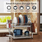 Dish Drying Rack, 304 Stainless Steel 2-Tier Dish Rack with Utensil Holder, Cutting Board Holder and Dish Drainer for Kitchen Counter