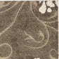 Florida Shag Collection 3'3" X 5'3" Smoke / Beige SG464 Floral Non-Shedding Living Room Bedroom Dining Room Entryway Plush 1.2-Inch Thick Area Rug