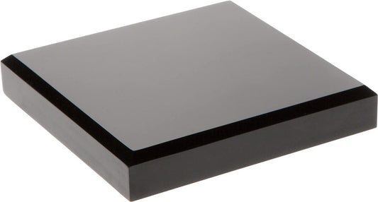 Plymor Black Acrylic Square Beveled Display Base, 4" W X 4" D X 0.75" H