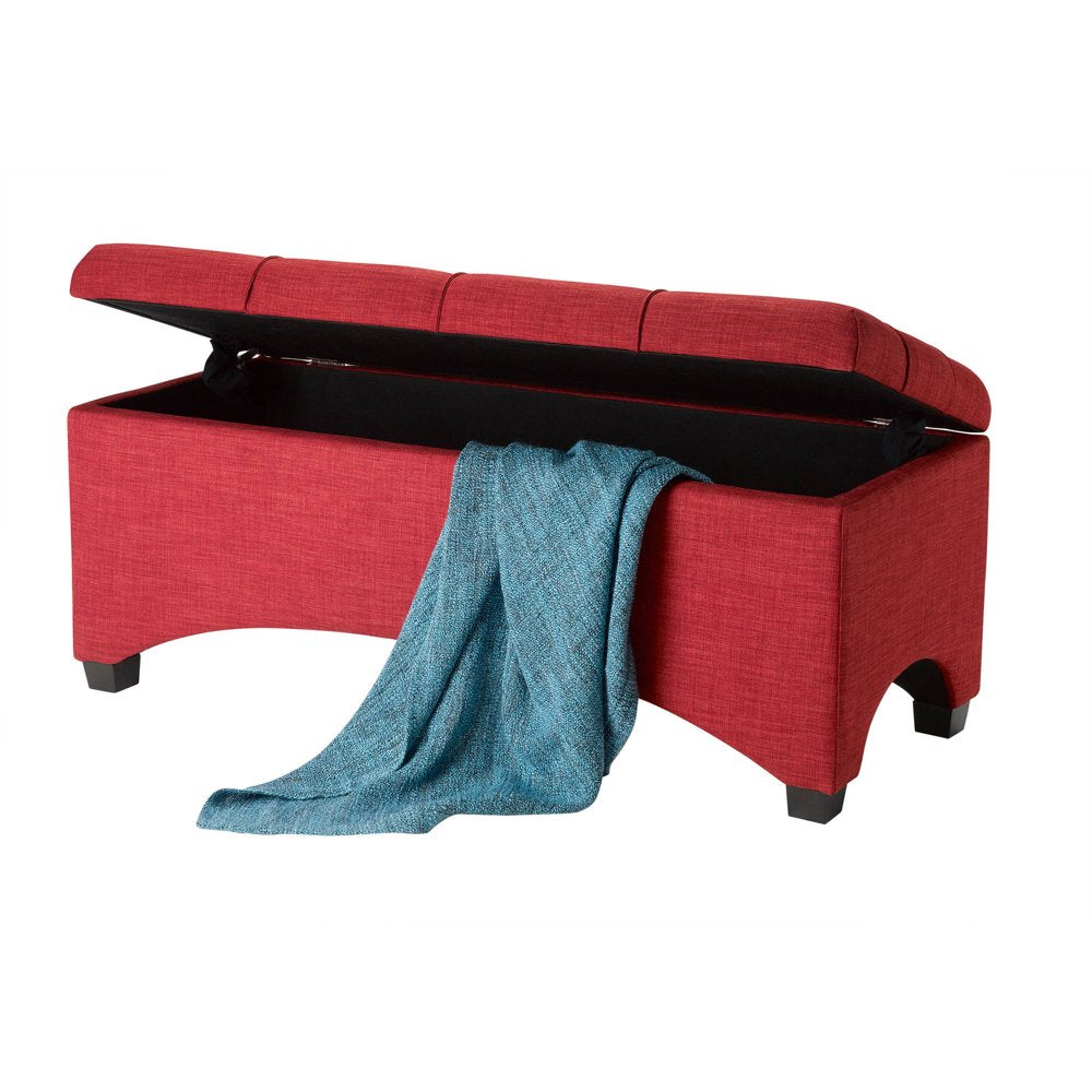 Better Homes and Gardens Pintucked Storage Bench, Red