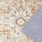 JINCHAN Area Rug 4X6 Persian Rug Vintage Rug Indoor Floor Cover Print Distressed Carpet Brick Red Multi Thin Rug Chenille Mat Foldable Accent Rug Lightweight Kitchen Living Room Bedroom Dining Room