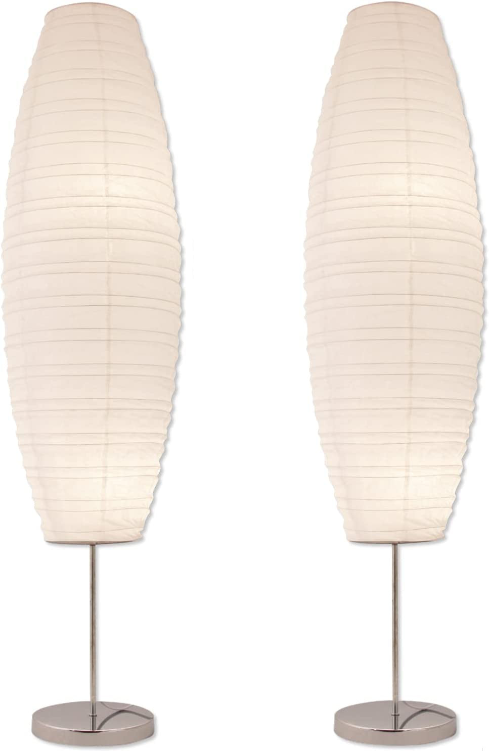 Diploma Paper Floor Lamp Set of 2 by LIGHTACCENTS - Paper Lamps - Rice Paper Floor Lamps - Paper Floor Lamps for Living Room Fits in Modern Room Decor 50 Inches Tall (Set of 2)