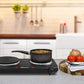 EDB-302BF Countertop Double Cast Iron Burner, 1500 Watts Electric Hot Plate, Temperature Controls, Power Indicator Lights, Easy to Clean, Black