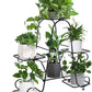 Metal Plant Stand Indoor Outdoor Multiple 6 Tier Tall Corner Flower Pot Holder Stands Shelf Rack Wrought Iron Tiered Planter Shelves for Patio, Living Room, Garden, Balcony, Black