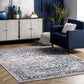 Lilah Medallion Vintage Area Rug, 5' X 7' 5", Blue