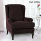 2-Piece Stretch Jacquard Spandex Fabric Wing Back Wingback Armchair Chair Slipcovers (Wing Chair)